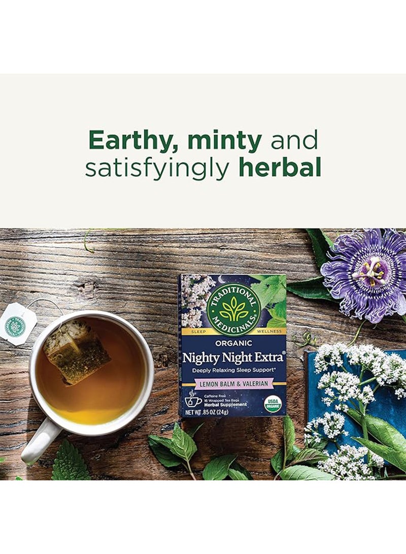 Traditional Medicinals Organic Nighty Night, Promotes Good Night's Sleep, Chamomile & Passionflower, Caffeine Free, 16 Tea Bags - Image 3